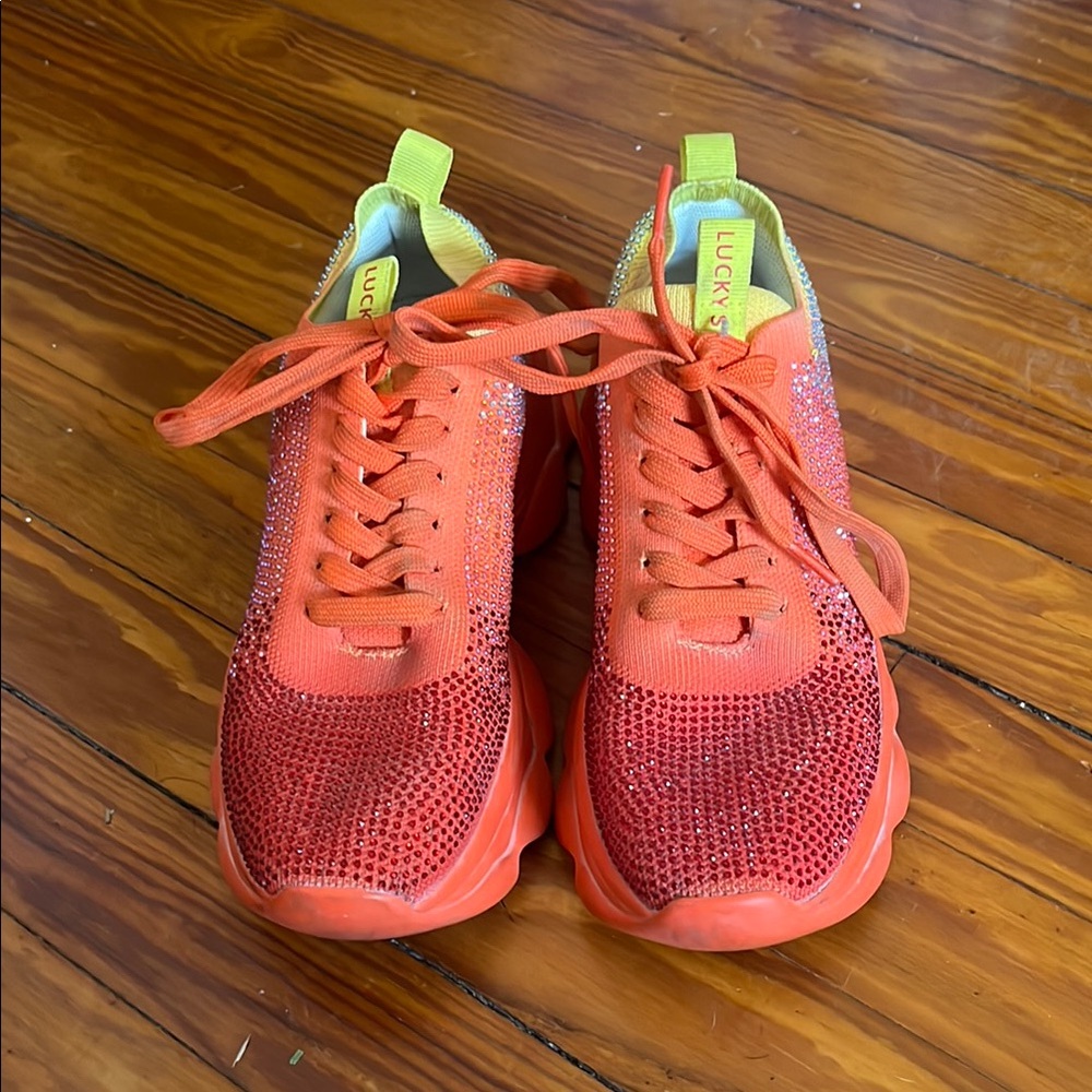 Lucky Step Orange Sparkle Sneakers